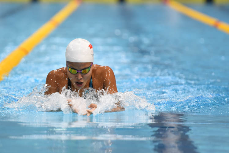 Vanessa Evato of Indonesia finished first in the women's 200m breaststroke final with a time of 2:33.62 on the first day of the 13th Singapore National Swimming Championship. (Photo © Stefanus Ian/Red Sports)
