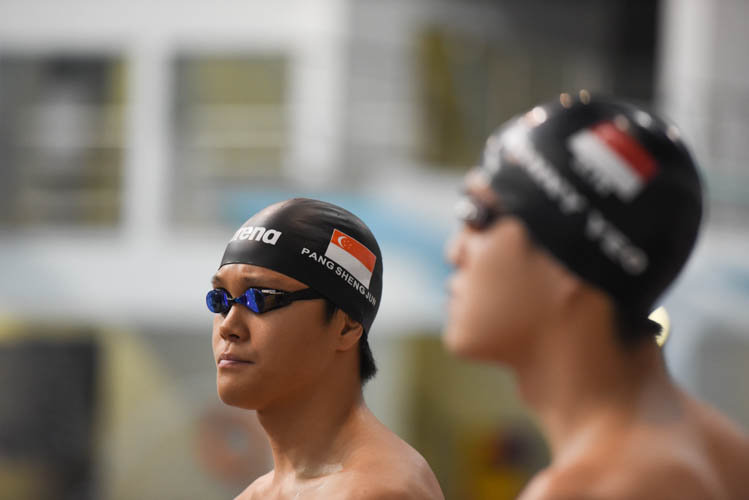 Pang Shen Jun waiting to start his men's 200m freestyle final on the first day of the 13th Singapore National Swimming Championship. (Photo © Stefanus Ian/Red Sports)