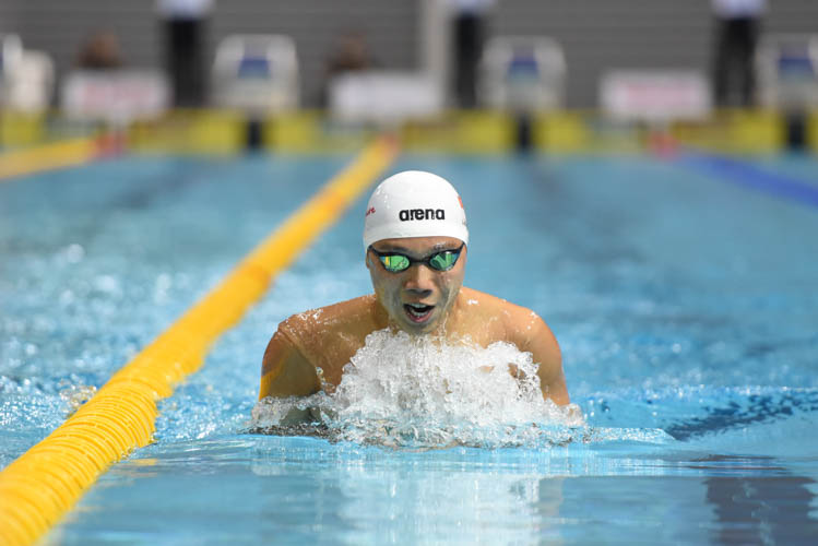Lionel Khoo placed second in the men's 200m breaststroke with a time of 2:17.89 on the first day of the 13th Singapore National Swimming Championship. (Photo © Stefanus Ian/Red Sports)