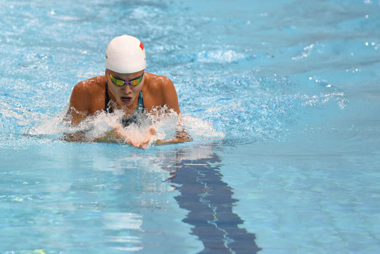 Vanessa Evato finished first in the women's 100m breaststroke final with a time of 1:11.09 on the second day of the 13th Singapore National Swimming Championship. (Photo © Stefanus Ian/Red Sports)
