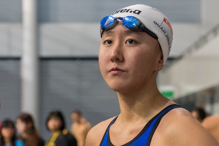 Quah Jing Wen clocked a new national under-17 record in the Women's 200m butterfly with a time of 2:12.95 to beat the previous mark that was set by Tao Li. (Photo courtesy of Singapore Swimming Association)