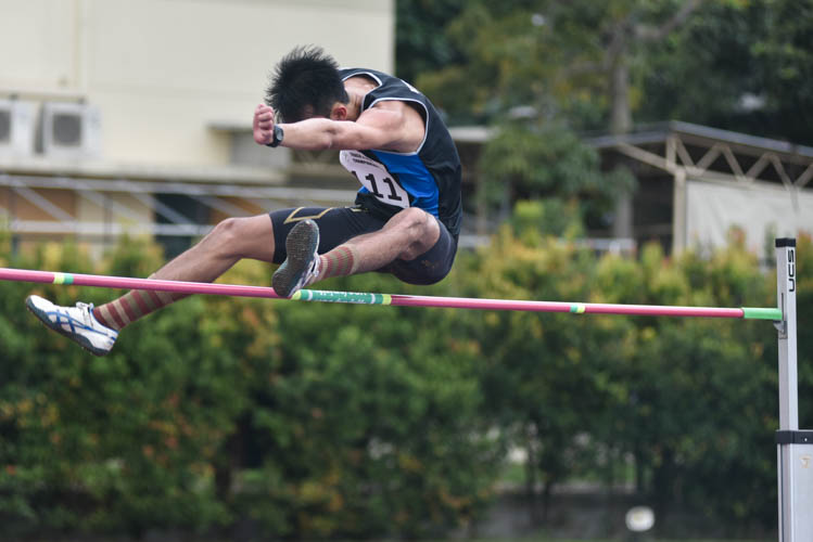 Tan Wei Jie of Nanyang Technological University competing in the Men's high jump event during the 2018 IVP Track and Field competition. 