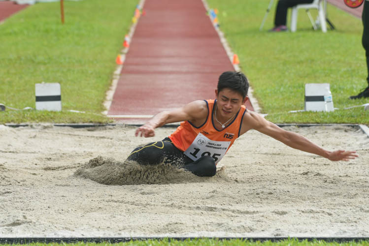 NUS's Joseph Zhao in action during the Men's Long Jump event during the 2018 IVP Track and Field competition. (Photo 11 © Stefanus Ian/Red Sports)