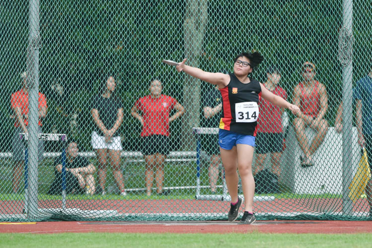 Zoe Lim of Singapore Polytechnic threw 26.73m to finish fourth in the 2018 IVP women's discus throw event.