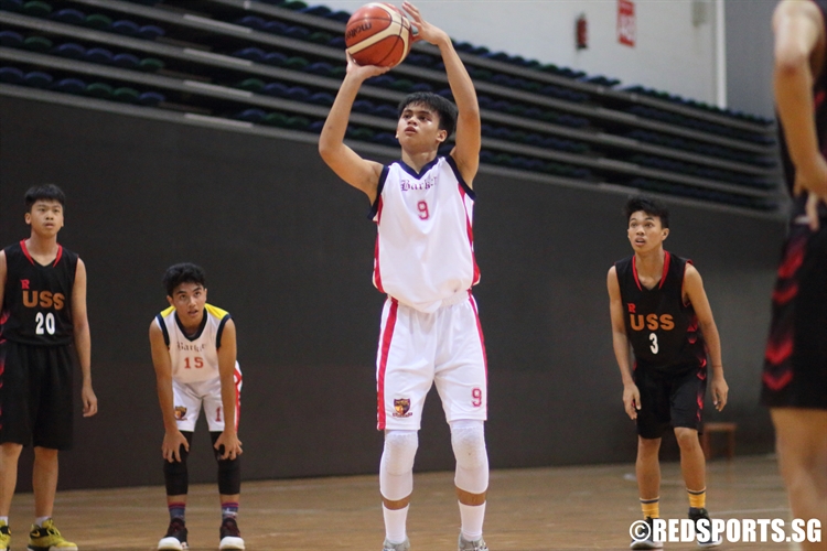 Cayman Miguel (ACSB #9) launches a free-throw attempt. (Photo © Chan Hua Zheng/Red Sports)