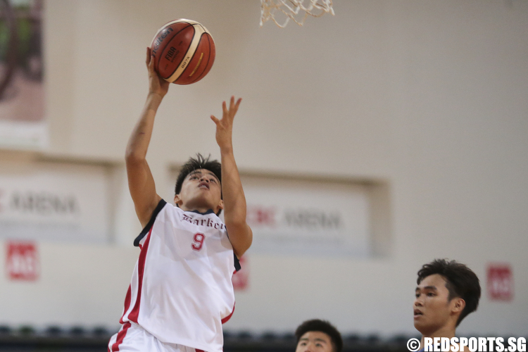Cayman Miguel (#9) of ACS (Barker) shoots against Montfort Secondary. (Photo © Lee Jian Wei/Red Sports)