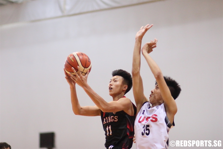 Justen Chiam (NV #11) goes coast to coast for a contested lay-up. (Photo 6 © Dylan Chua/Red Sports)