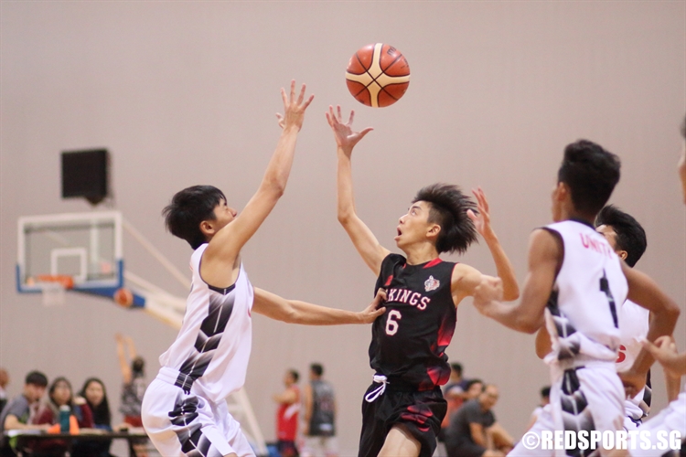 Chace Ng (NV #6) loses control of the ball on a drive to the hoop. (Photo 9 © Dylan Chua/Red Sports)