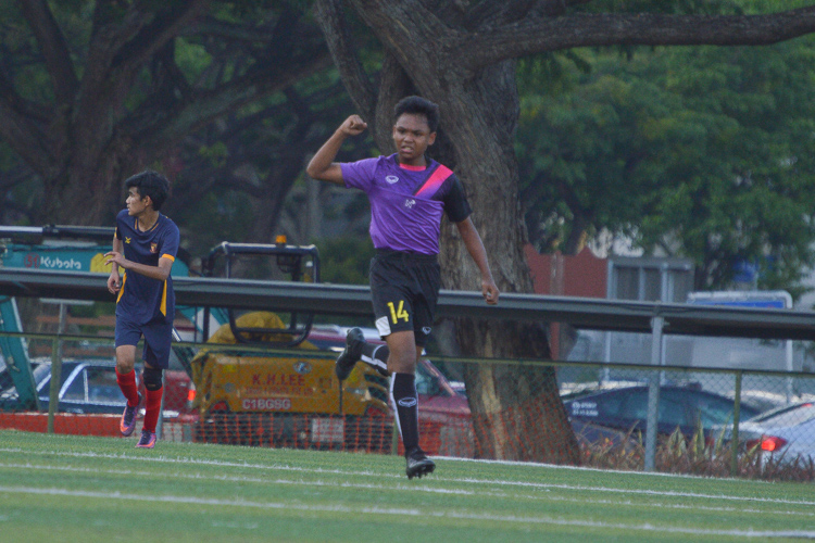 Muhd Heizikal (NLS #14) celebrates his goal. (Photo 12 © REDintern Nathiyaah Sakthimogan)