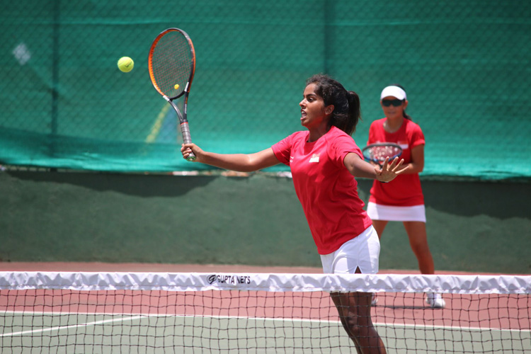 Trisha Mulani in action during the 2018 ITF Junior Fed Cup. (Photo 4 by Red Sports reader Warren Choo)