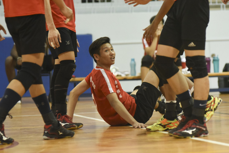 Shyan Lim (DMN #2) reacting after failing to receive a ball during the match. (Photo © Stefanus Ian/Red Sports)