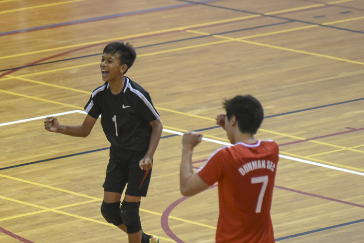 Ahmad Syaqil (DMN #1) celebrating a point during the match. (Photo © Stefanus Ian/Red Sports)