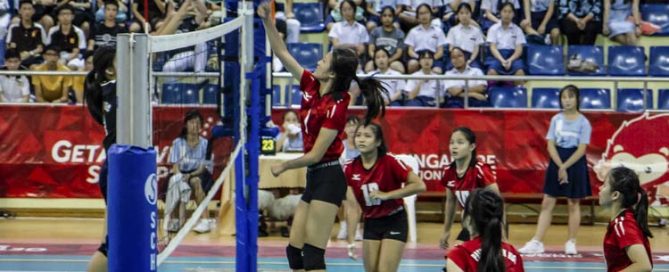 Leong Kai Xin (PH #1) spiking the ball during the match. (Photo 1 by Red Sports reader Mervin Lau)