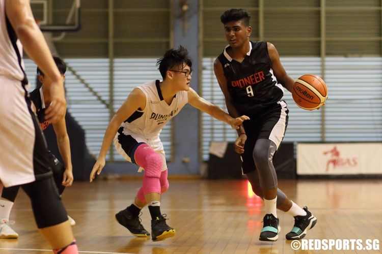 Gundu Mahidhar Reddy (PJC #9) looks to beat his defender to the basket. He finished with a game-high 17 points in the win. (Photo 1 © Dylan Chua/Red Sports)
