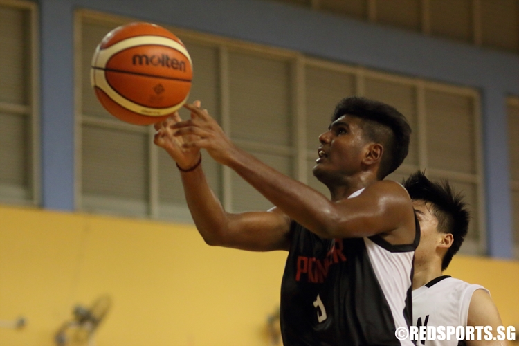 Gundu Mahidhar Reddy (PJC #9) loses the ball just as he looks to score in the paint. (Photo 10 © Dylan Chua/Red Sports)