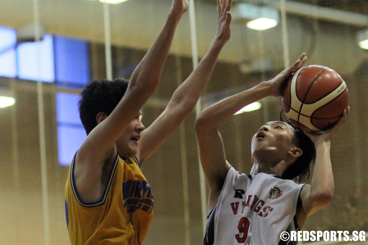 Dillon Ong (NV #9) rises for a contested lay-up. (Photo 4 © Dylan Chua/Red Sports)