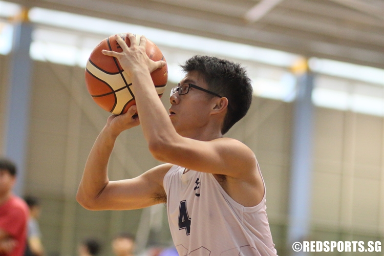 Keefe Tan (RVHS #4) pulls up for a jump-shot. He finished with a team-high 9 points. (Photo  © Chan Hua Zheng/Red Sports)