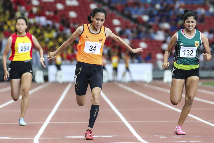 national school games track and field championships 100m final girls