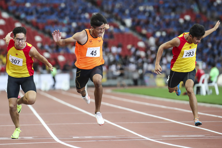 national school games track and field championships 100m final boys