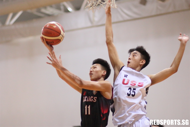 Justen Chiam (NV #11) rises for a lay-up in transition. (Photo 2 © Dylan Chua/Red Sports)