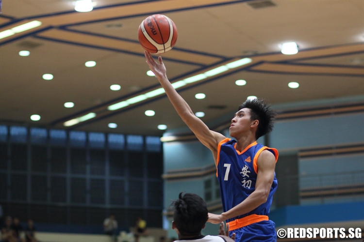 Ryan Ignatius De Mello (AJC #7) goes for a lay-up on the break to score two of his 15 points. (Photo 2 © Dylan Chua/Red Sports)