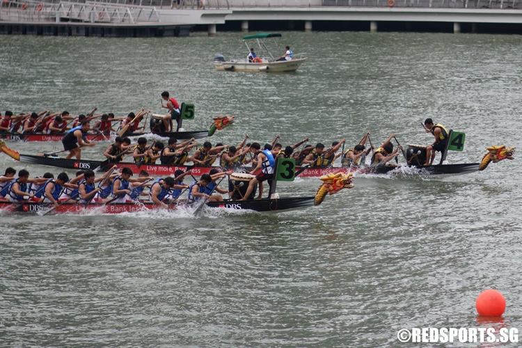 Teams race down the final sttretch of the 200m DB22 race.(Photo  © Chan Hua Zheng/Red Sports)