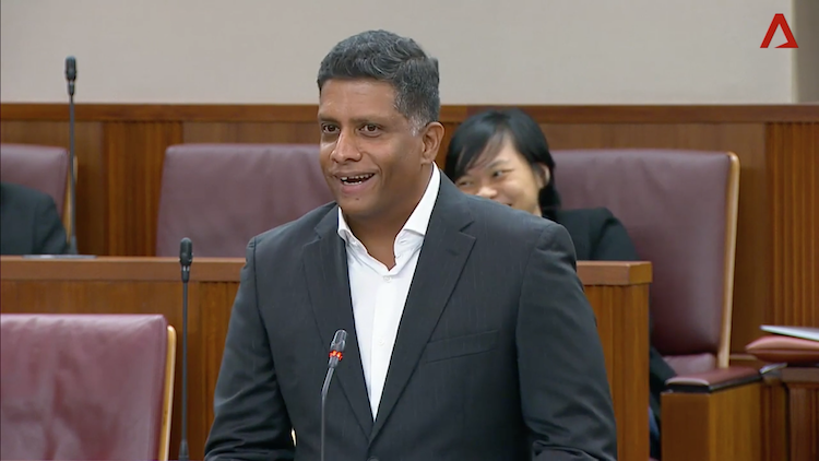 A screengrab of a CNA video of NMP Ganesh Rajaram speaking in Parliament on Wednesday, July 11, 2018.