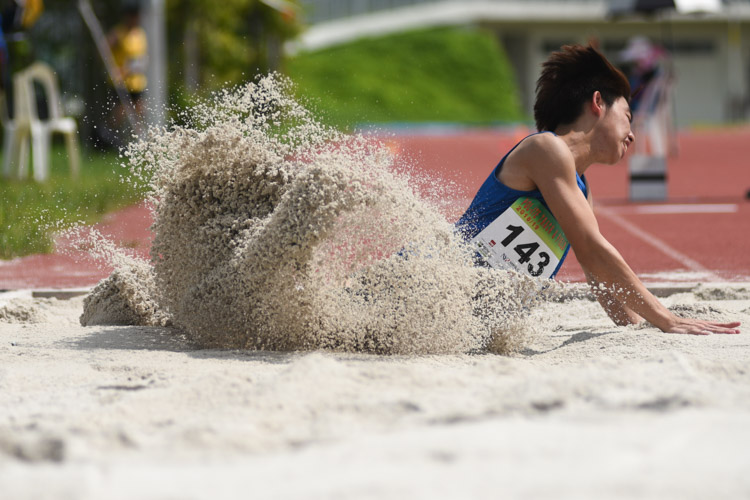 Dyfrig Lim of Ngee Ann Polytechnic competing in the Men's Triple Jump Open event. (Photo © Stefanus Ian/Red Sports)