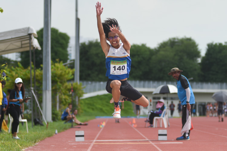 Darren Lee of Ngee Ann Polytechnic competing in the Men's Triple Jump Open event. (Photo © Stefanus Ian/Red Sports)