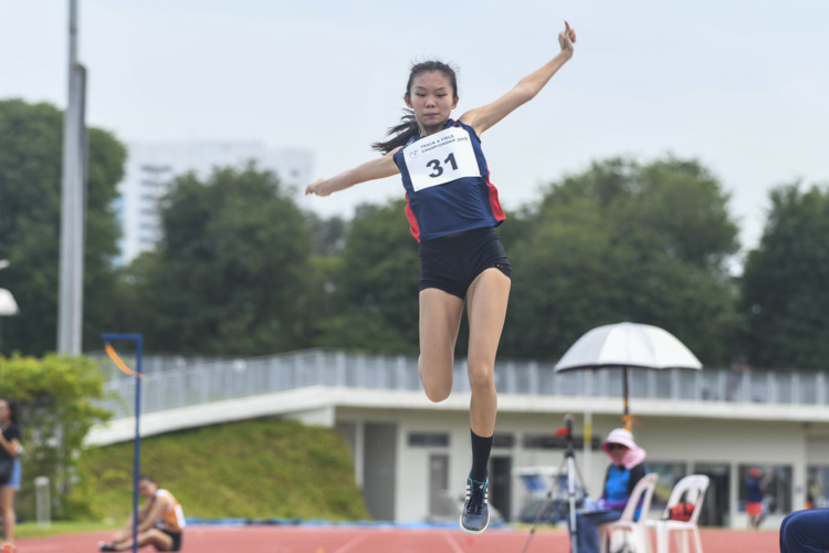 Wang Kai Qing of NYP clinched the silver medal in the Women's Long Jump event with a final distance of 4.74m. (Photo 1 © Stefanus Ian/Red Sports)