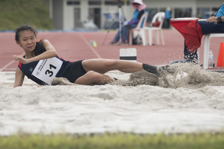 Wang Kai Qing of NYP clinched the silver medal in the Women's Long Jump event with a final distance of 4.74m. (Photo 1 © Stefanus Ian/Red Sports)