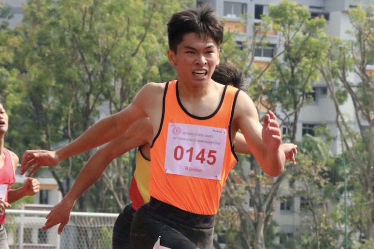 Nicholas Teo of Singapore Sports School claimed the gold for the B division boys 200m sprint. He finished with a timing of 21.31s.