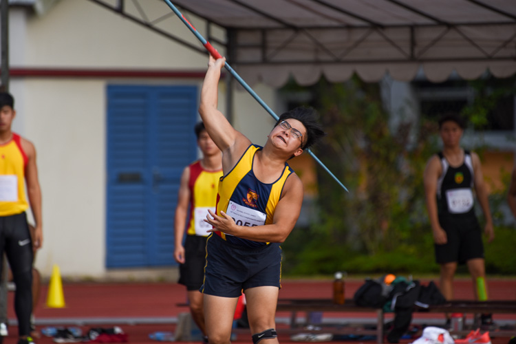 Jarell Wong (#55) of ACS(I) placed eighth with 37.81m. (Photo 10 © Iman Hashim/Red Sports)