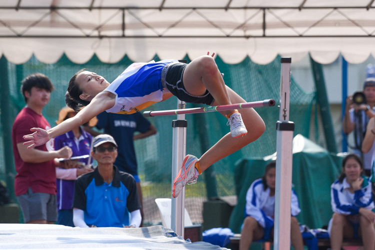Hu Tianqi of Nanyang Girls' High School placed fifth in the B Division girls' high jump with a final height of 1.48m. (Photo 5 © Iman Hashim/Red Sports)