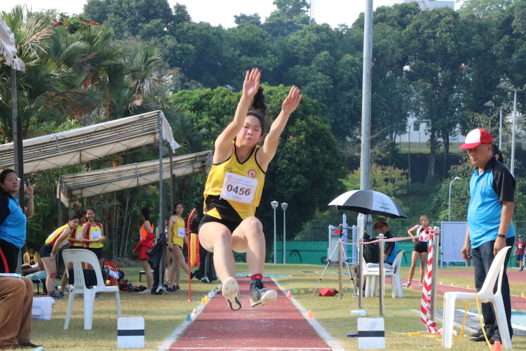 Hannah Loo Yuet Ying of Victoria Junior College (VJC) in action. She placed fifth overall.