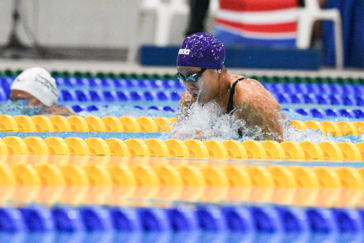 Nicole Lim of RI won the A Division girls' 100m Breaststroke gold with a time of 1:21.24. (Photo 1 © Iman Hashim/Red Sports)