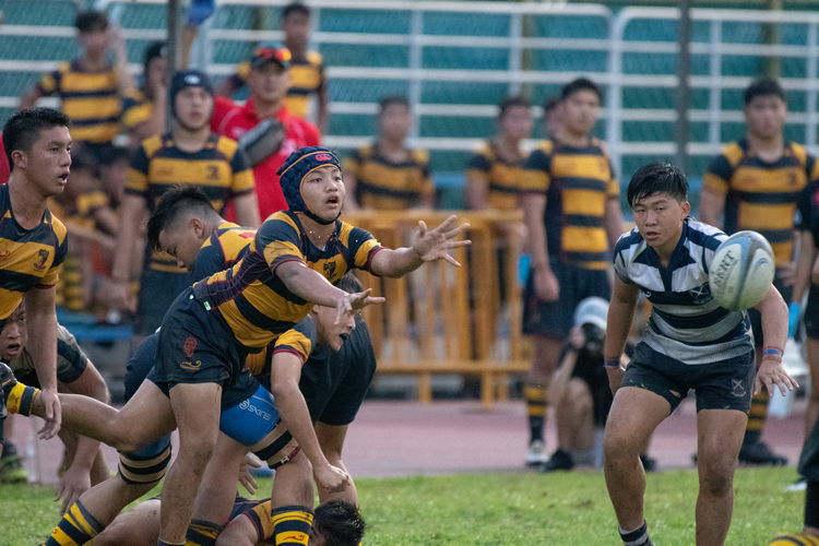 Ian Yeow (ACS #9) extracts and clears the ball from a maul.