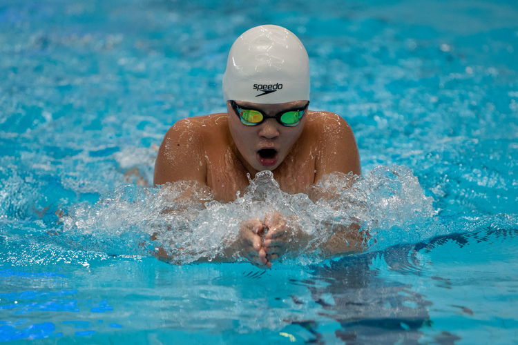 Jadon Yoong of ACS(I) finished first in the boys' C Division 200m breaststroke final with a time of 2:29.53.