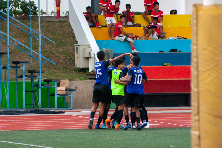 MI players celebrating after scoring another goal. (Photo 9 © REDintern Jordan Lim)