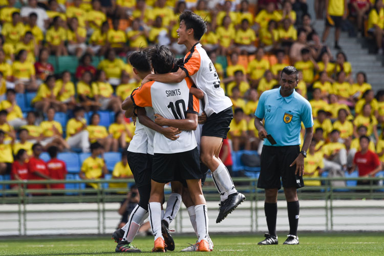 SAJC celebrate after their third goal is scored. (Photo 1 © Iman Hashim/Red Sports)