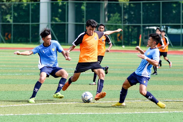 SAJC comfortably beat CJC 2-0 in the in the National Schools A Division Football Championship to book semi-finals spot. (Photo 9 © Clara Lau/REDintern)