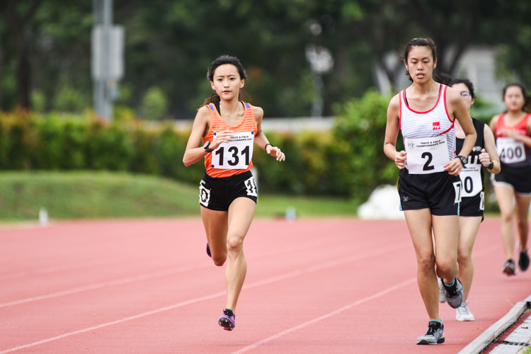 Vanessa Lee (#131) of NUS comfortably won the Women's 1500m final with a time of 4:57.15, at least 25 seconds faster than her nearest competitor. (Photo 1 © Iman Hashim/Red Sports)
