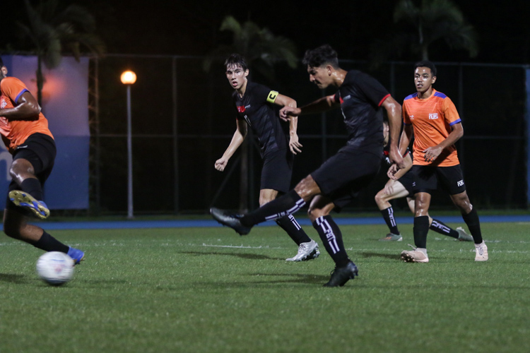 Jordan Nicholas Vestering (TP #4) firing the ball into the back of the net to give TP a 2-goal lead. TP edge out NUS 2-1 to claim IVP Football championship. (Photo 7 © Clara Lau/Red Sports)