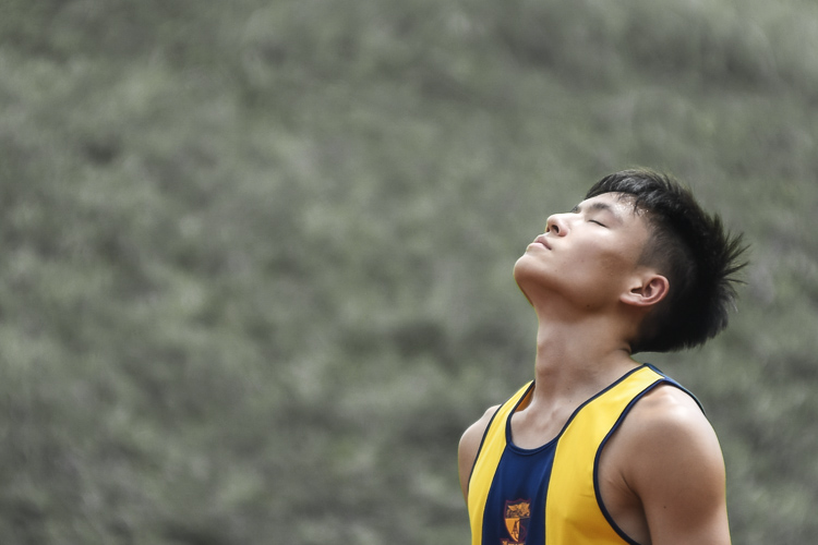 ACS(I)'s Mark Lee (#53) obliterated his second schools national record within a week clocking 10.59s in the A Div boys' 100m final. It places him as the joint second-fastest 100m sprinter in Singapore in the last five years -- behind Marc Louis (10.39s, 2021) and tied with Joshua Chua (10.59s, 2022). (Photo 1 © Iman Hashim/Red Sports)