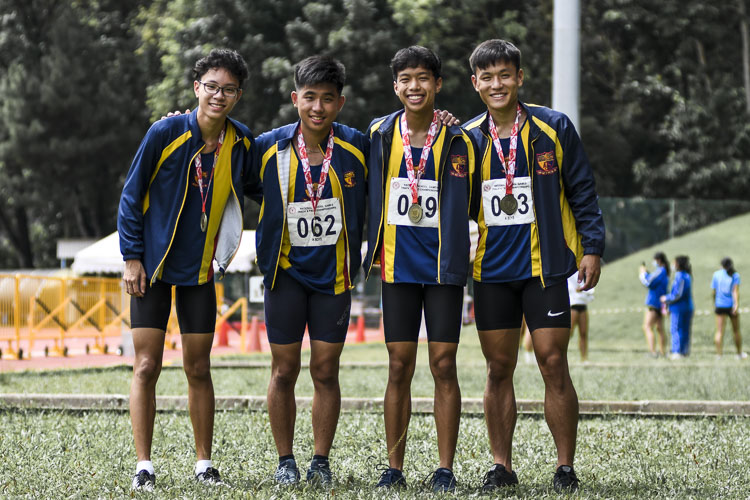 ACS(I), champions of the A Div boys' 4x100m relay final. (Photo 1 © Iman Hashim/Red Sports)