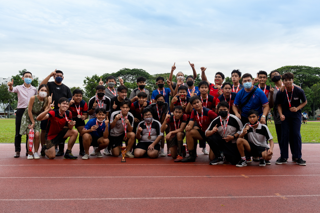 National B Division Rugby (Bowl) 2022 third place — Junyuan Secondary School. (Photo X © Bryan Foo/Red Sports)