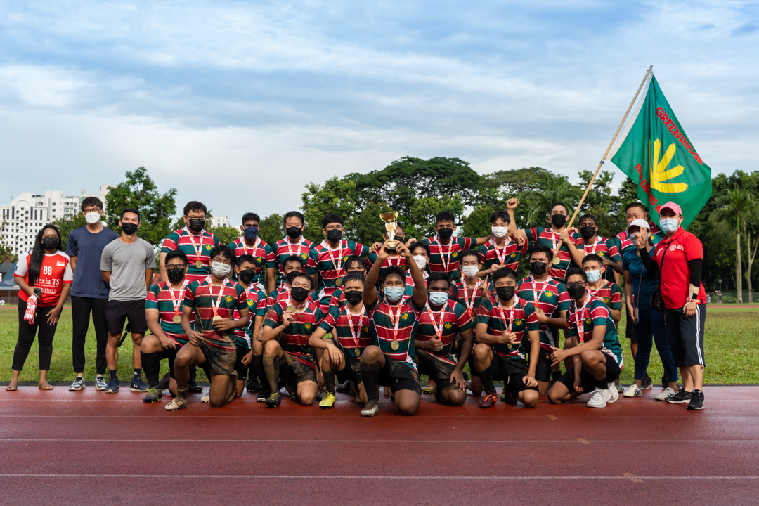 National B Division Rugby (Bowl) 2022 Champions — Greenridge Secondary School (Photo X © Bryan Foo/Red Sports)