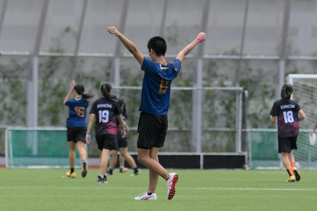 Noah Lee's (CJC #6) celebrates the score. (Photo X © Shenn Tan/Red Sports)