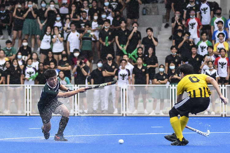 RI attempt a shot from a short corner. (Photo 1 © Iman Hashim/Red Sports)