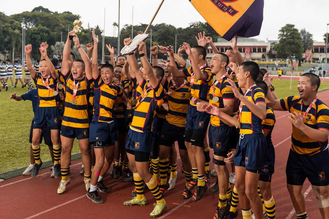 The ACS (Independent) boys celebrate their win. (Photo X © Bryan Foo/Red Sports)
